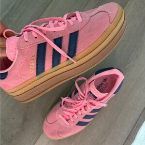 Adidas Pink and Blue Gazelle Bold Sneakers 8